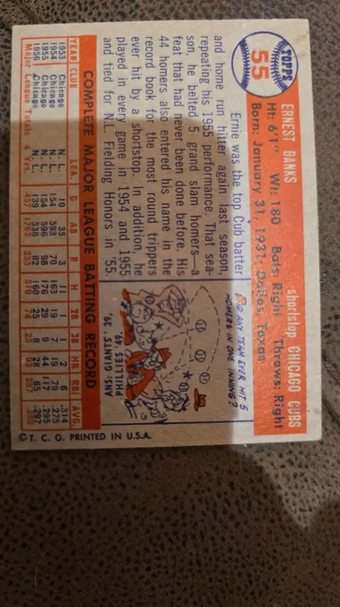 Back of Ernie Banks