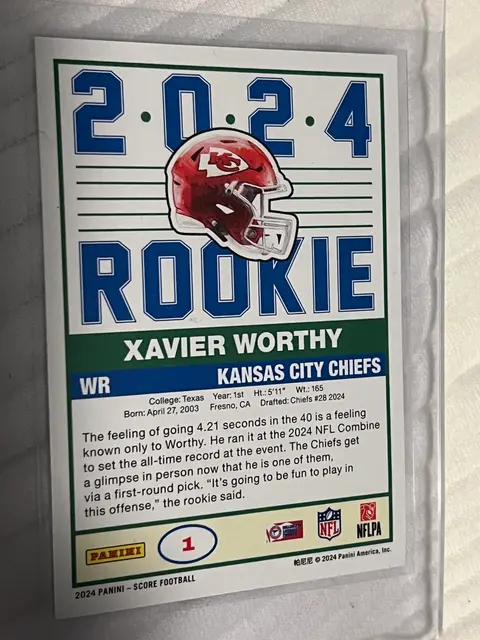 Back of Xavier Worthy