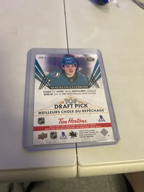 Back of Macklin Celebrini