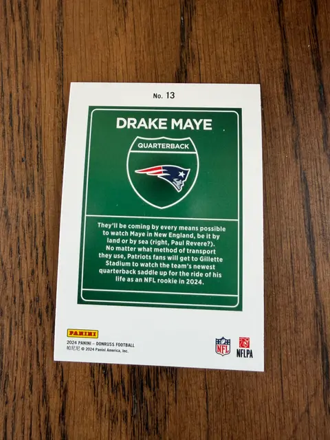 Back of Drake Maye