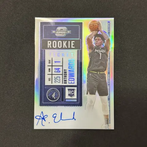Anthony Edwards Rookie Ticket Auto card, TCGAI Score 9.0