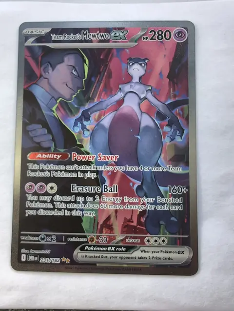 Team Rocket's Mewtwo ex card, TCGAI Score 10.0
