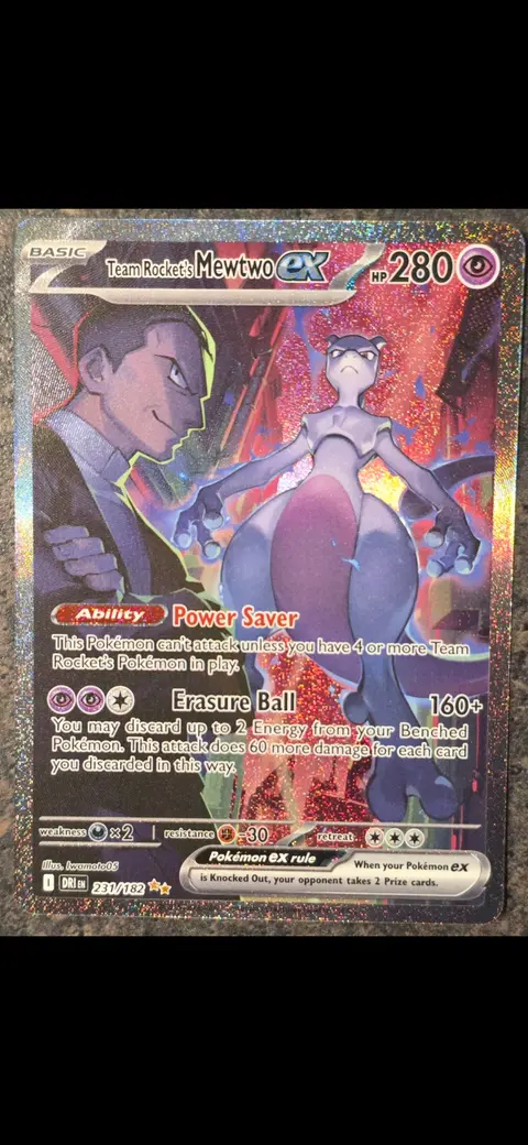 Team Rocket's Mewtwo ex card, TCGAI Score 9.0