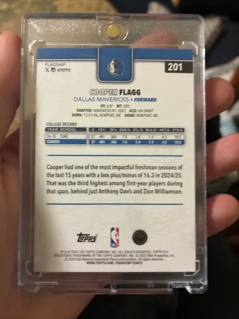 Back of Cooper Flagg