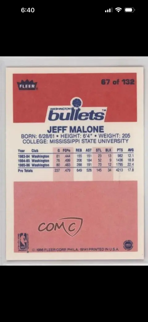 Back of Jeff Malone