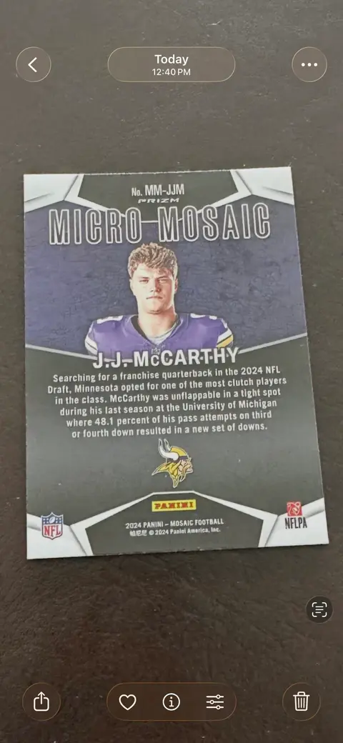 Back of J.J. McCarthy