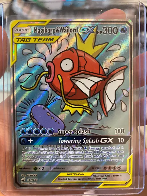 Magikarp & Wailord GX card, TCGAI Score 8.0