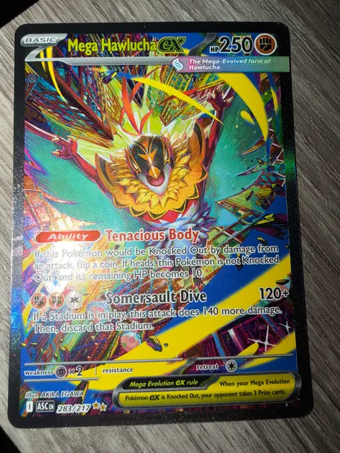 Mega Hawlucha ex card, TCGAI Score 9.0