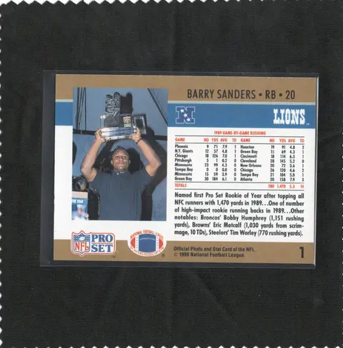 Back of Barry Sanders