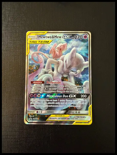 Mewtwo & Mew-GX card, TCGAI Score 10.0
