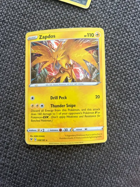Zapdos card, TCGAI Score 4.0