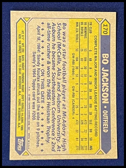 Back of Bo Jackson