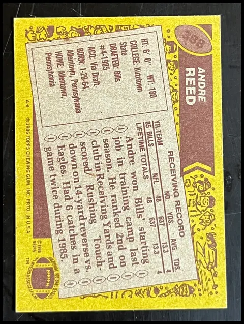 Back of Andre Reed