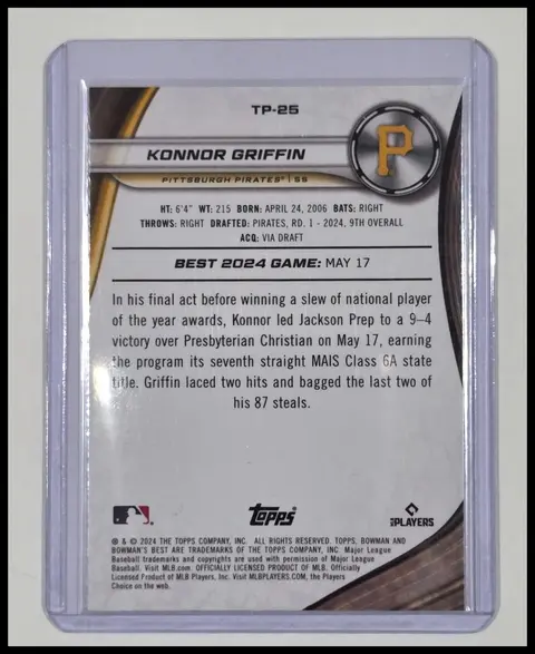 Back of Konnor Griffin