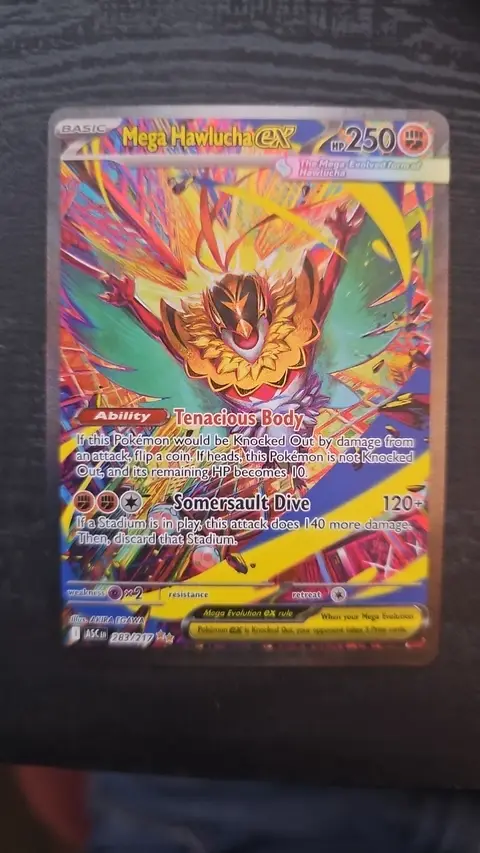 Mega Hawlucha ex card, TCGAI Score 8.0