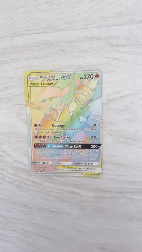 Reshiram & Charizard GX card, TCGAI Score 7.0