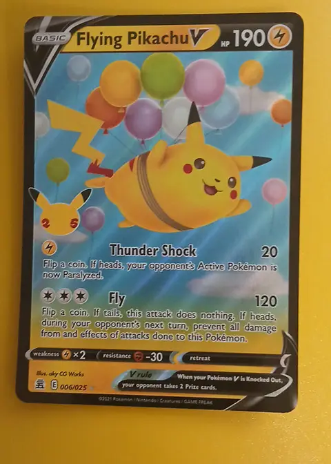 Flying Pikachu V card, TCGAI Score 9.0