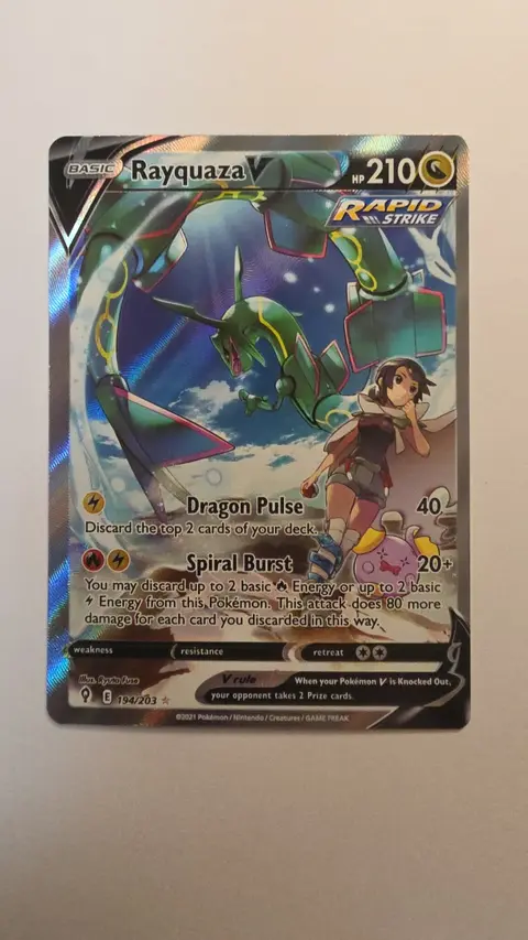 Rayquaza V card, TCGAI Score 9.0