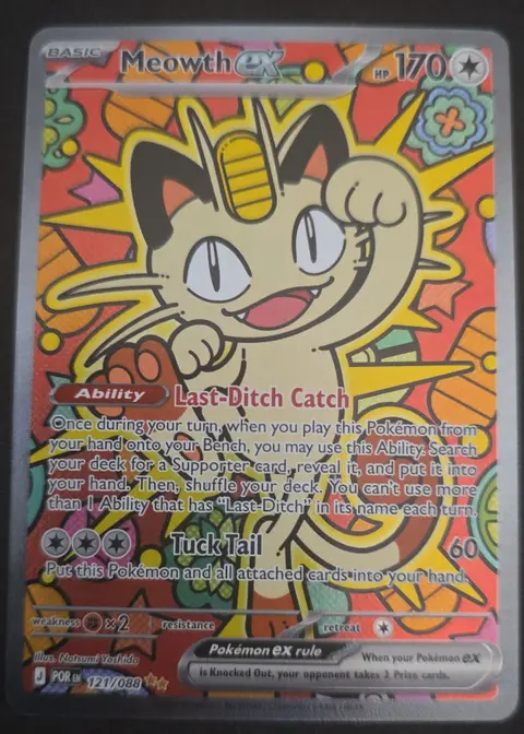 Meowth ex card, TCGAI Score 9.0