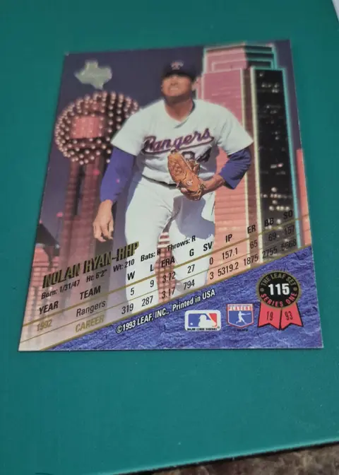 Back of Nolan Ryan