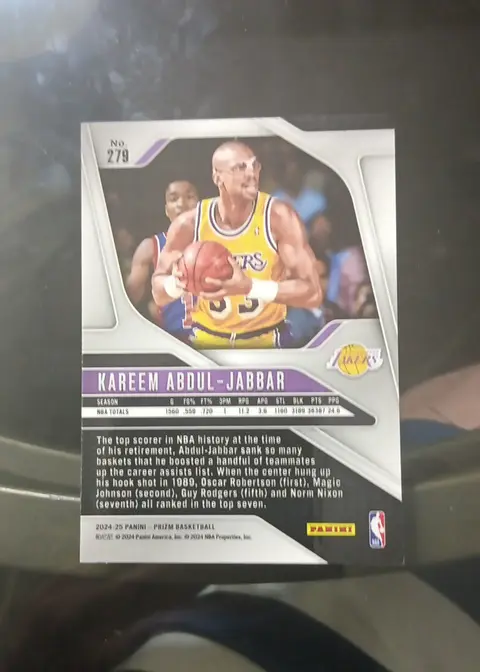 Back of Kareem Abdul-Jabbar
