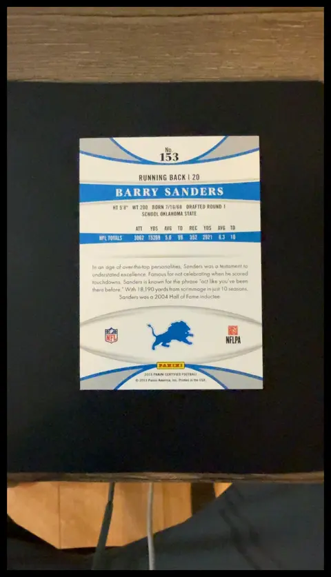Back of Barry Sanders