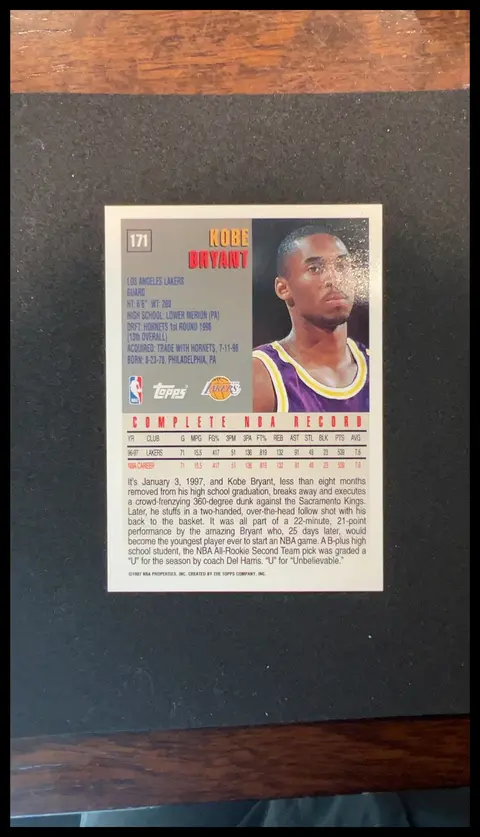 Back of Kobe Bryant