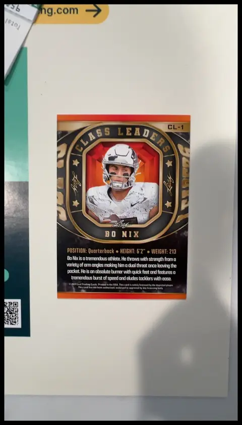 Back of Bo Nix