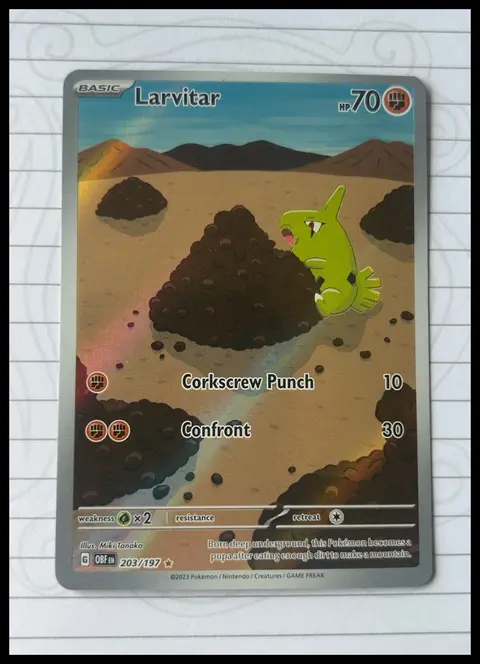 Larvitar card, TCGAI Score 9.5