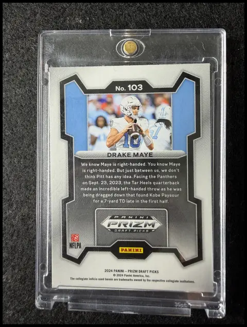 Back of Drake Maye
