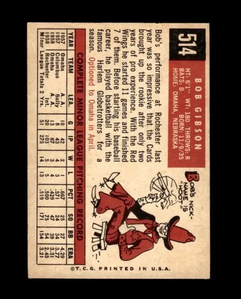 Back of Bob Gibson