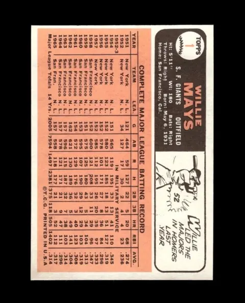 Back of Willie Mays