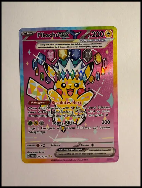 Pikachu ex card, TCGAI Score 9.0