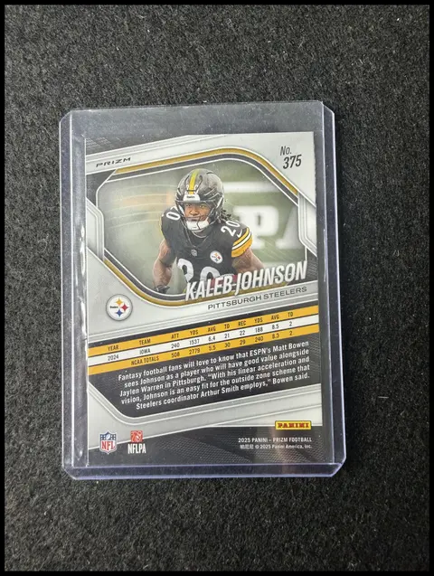Back of Kaleb Johnson