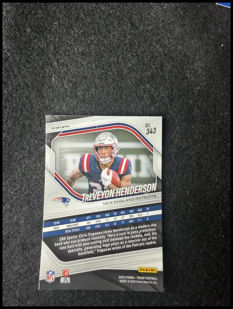Back of Treveyon Henderson