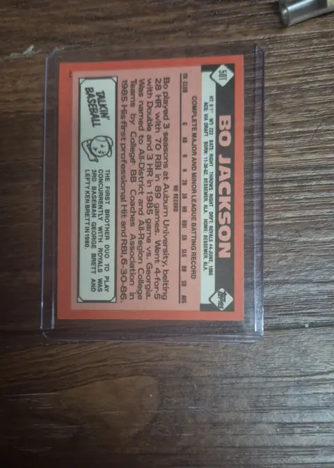 Back of Bo Jackson