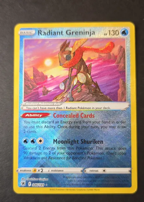 Radiant Greninja card, TCGAI Score 9.5