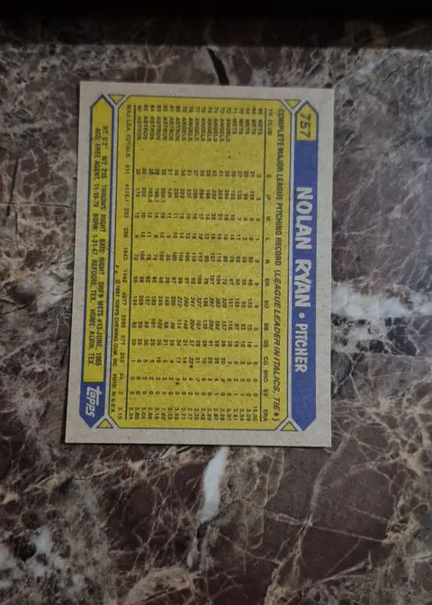 Back of Nolan Ryan