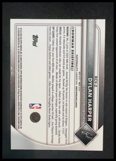 Back of Dylan Harper