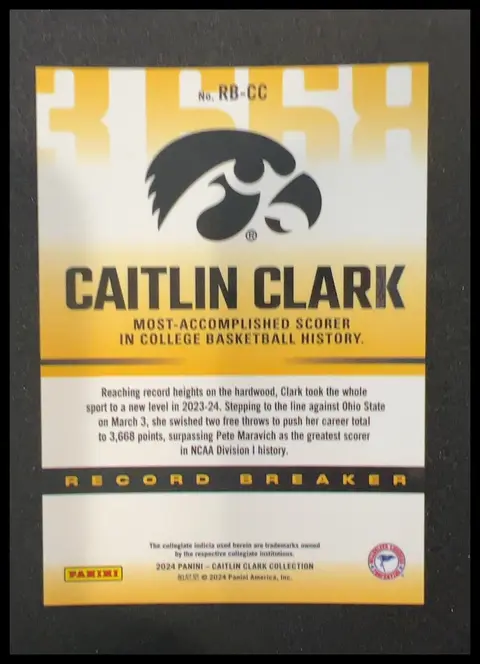 Back of Caitlin Clark