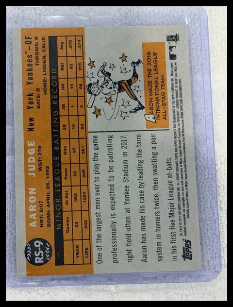 Back of Aaron Judge