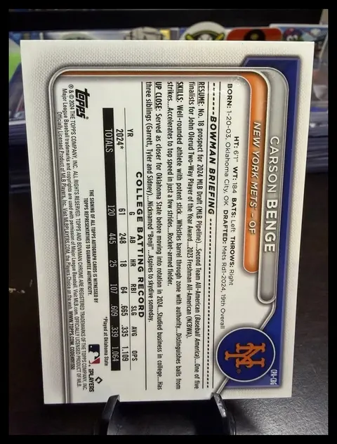 Back of Carson Benge