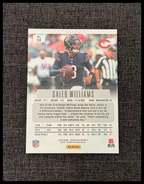Back of Caleb Williams