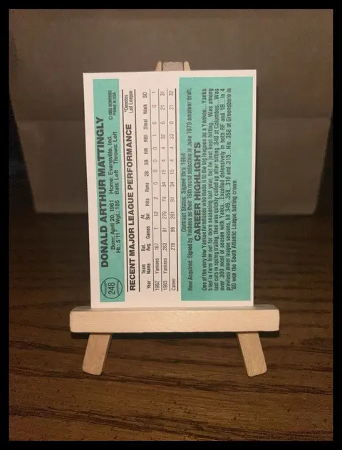 Back of Don Mattingly