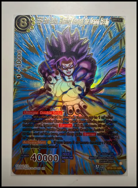 SS4 Son Goku, Blasting Through the Demon Realm card, TCGAI Score 9.5