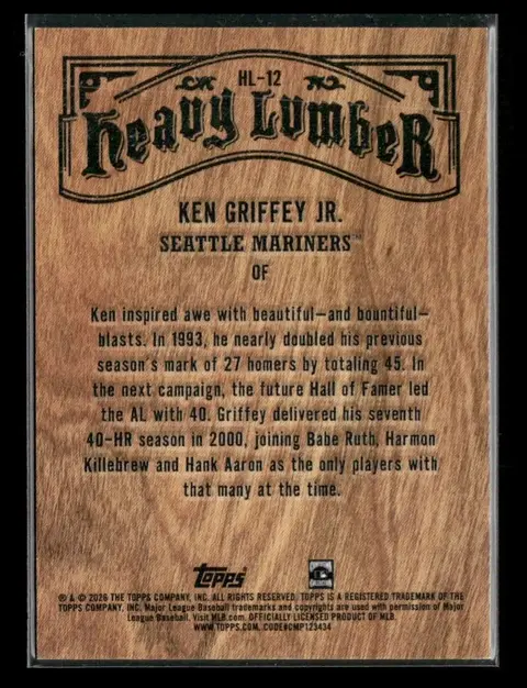 Back of Ken Griffey Jr.