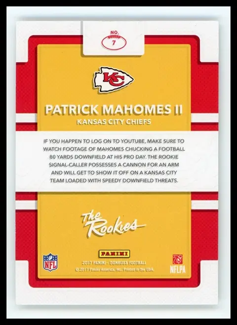 Back of Patrick Mahomes II