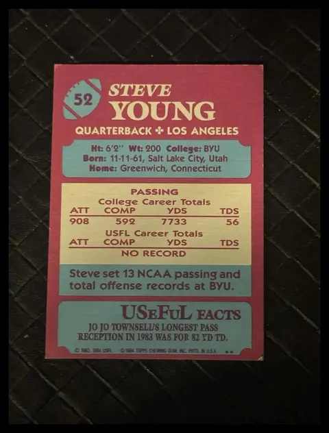 Back of Steve Young