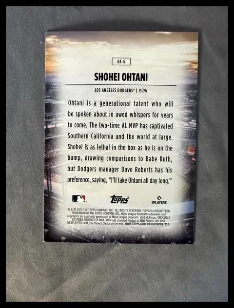 Back of Shohei Ohtani