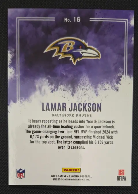 Back of Lamar Jackson